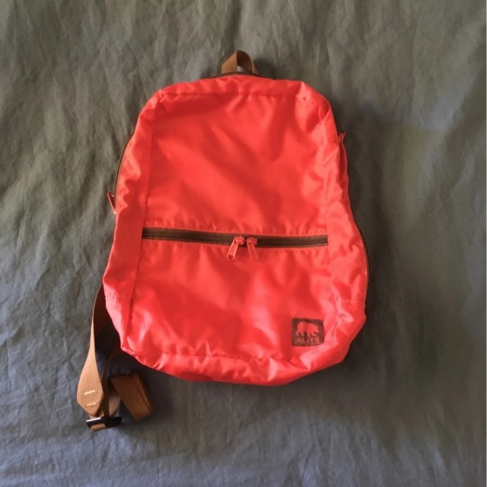 Red and brown kid backpack